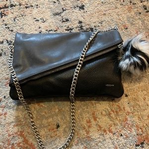 Veggani Catt Clutch in black and gray (Vegan Leather)